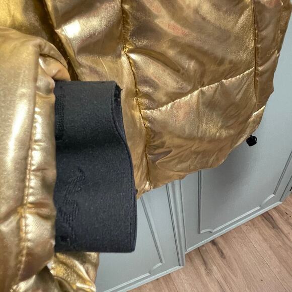 Champion Dream Big Metallic Gold NASA Puffer Jacket Puffy Coat XS Rare Mens - Picture 4 of 10